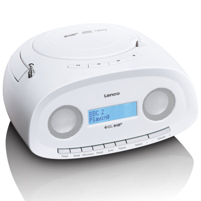 LENCO SCD-69WH - Draagbare DAB+/FM Radio CD-USB-speler - Wit