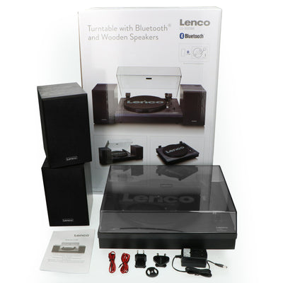 LENCO LS-300BK - Record Player with Bluetooth® and two separate speakers, black