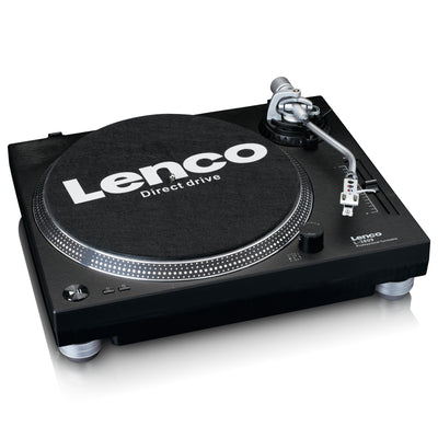 LENCO L-3809BK - Direct drive Record Player with USB / PC Encoding - Black
