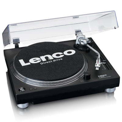 LENCO L-3809BK - Direct drive Record Player with USB / PC Encoding - Black