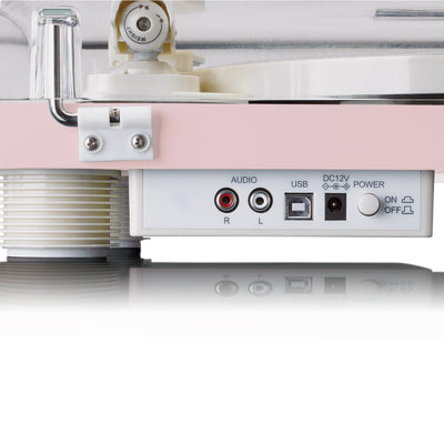 LENCO LS-50PK - Record Player with built-in speakers USB Encoding - Pink