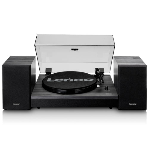 LENCO LS-300BK - Record Player with Bluetooth® and two separate speakers, black