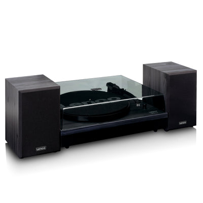 LENCO LS-301BK - Record Player with Bluetooth® and two separate speakers, black