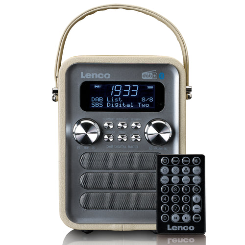 LENCO PDR-051TPSI LENCO - Portable DAB+ FM Radio with Bluetooth® and AUX-input, rechargeable battery - Taupe