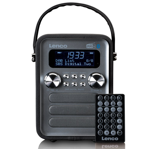 LENCO PDR-051BKSI - Draagbare DAB+ FM Radio met Bluetooth® en AUX-ingang, oplaadbare batterij - Zwart