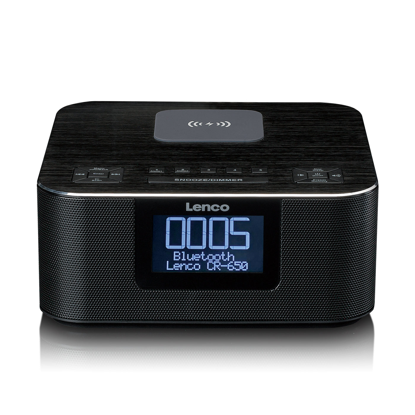LENCO CR-650BK - DAB+/ FM-wekkerradio met Bluetooth® en draadloos opladen, zwart