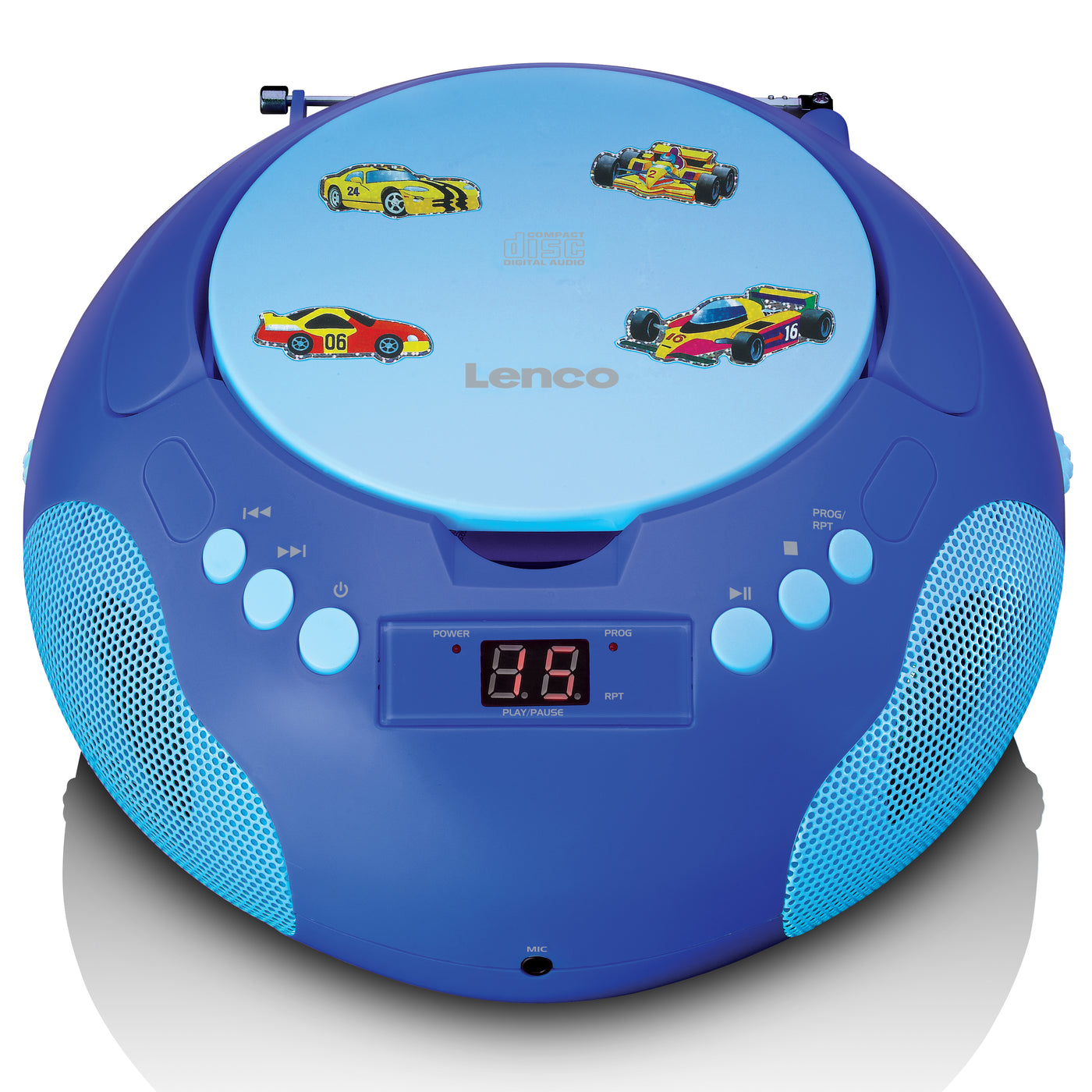LENCO SCD-620BU - Draagbare radio/ CD player met microfoon - Blauw