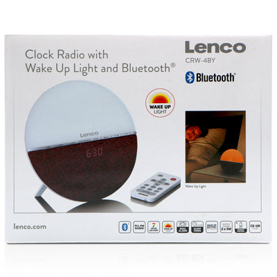 Lenco CRW-4BY - FM Wekkerradio - Wake up light met Bluetooth - Rood