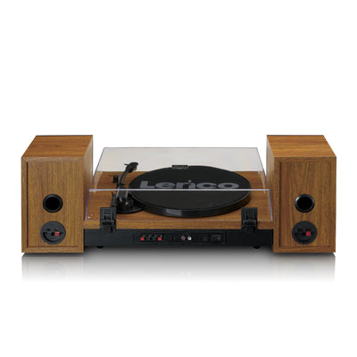 LENCO LS-310WD - Record Player with Bluetooth® and two separate speakers, wood