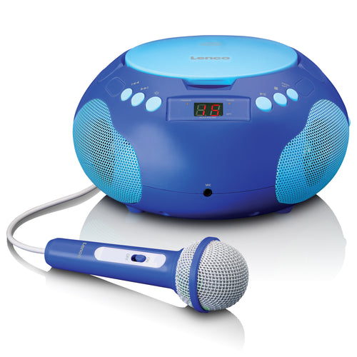 LENCO SCD-620BU - Draagbare radio/ CD player met microfoon - Blauw