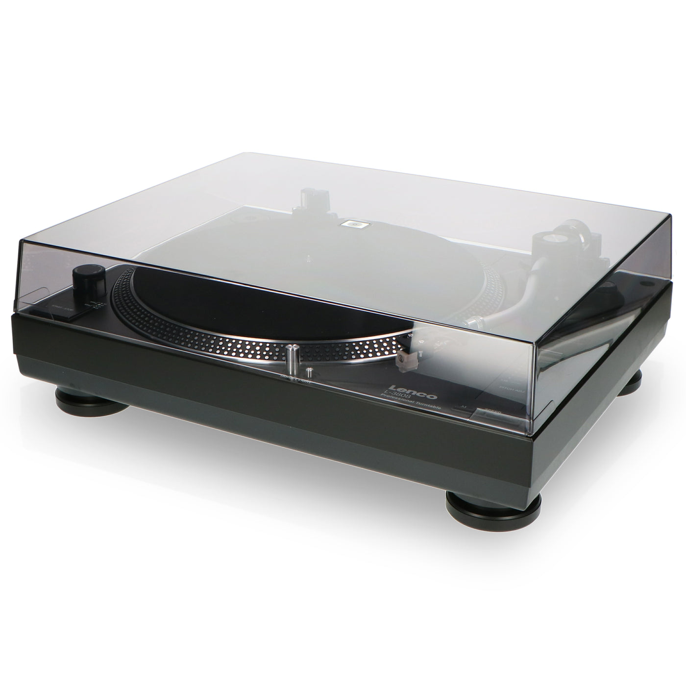 LENCO L-3808 Black - Direct aangedreven Platenspeler met USB/PC encoding - Zwart