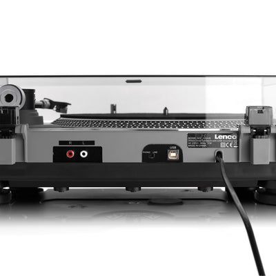 LENCO L-3808 Matt Grey - Direct aangedreven Platenspeler met USB/PC encoding - Mat grijs