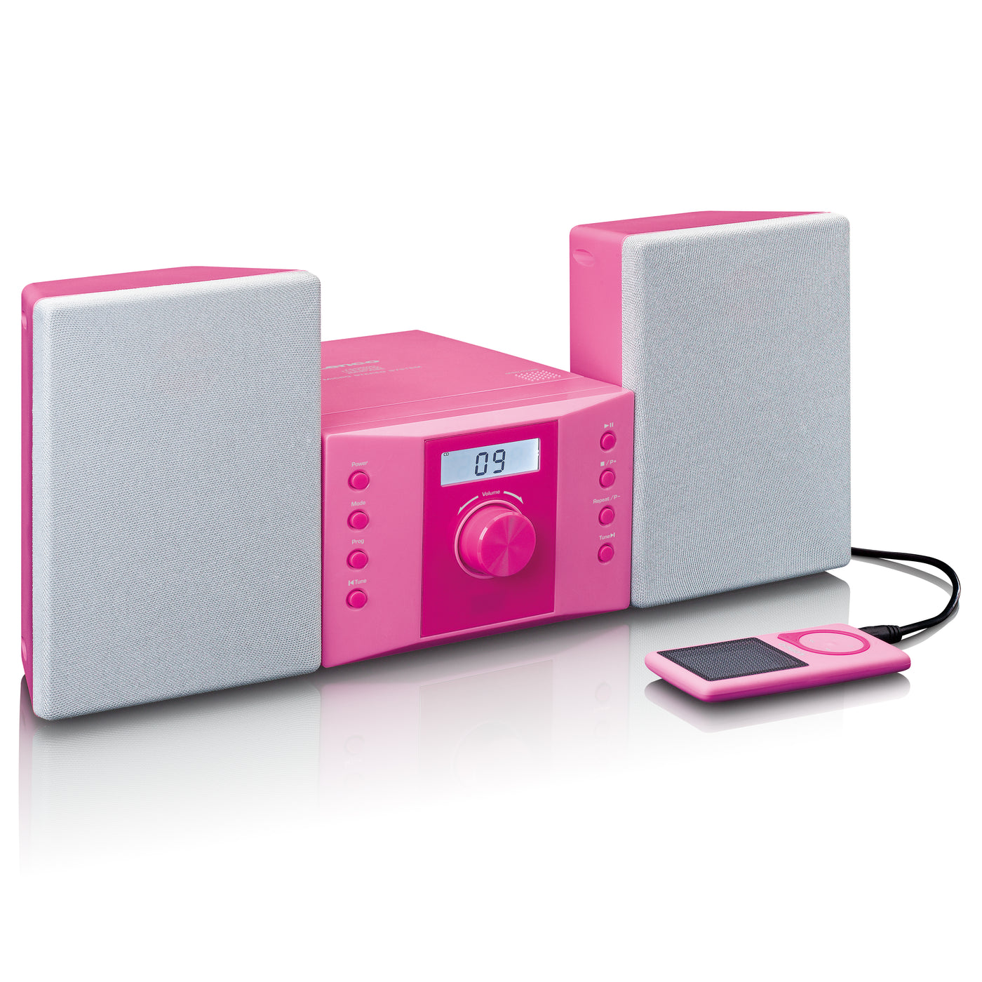 LENCO MC-013PK - Stereo set met FM radio en CD speler - Roze