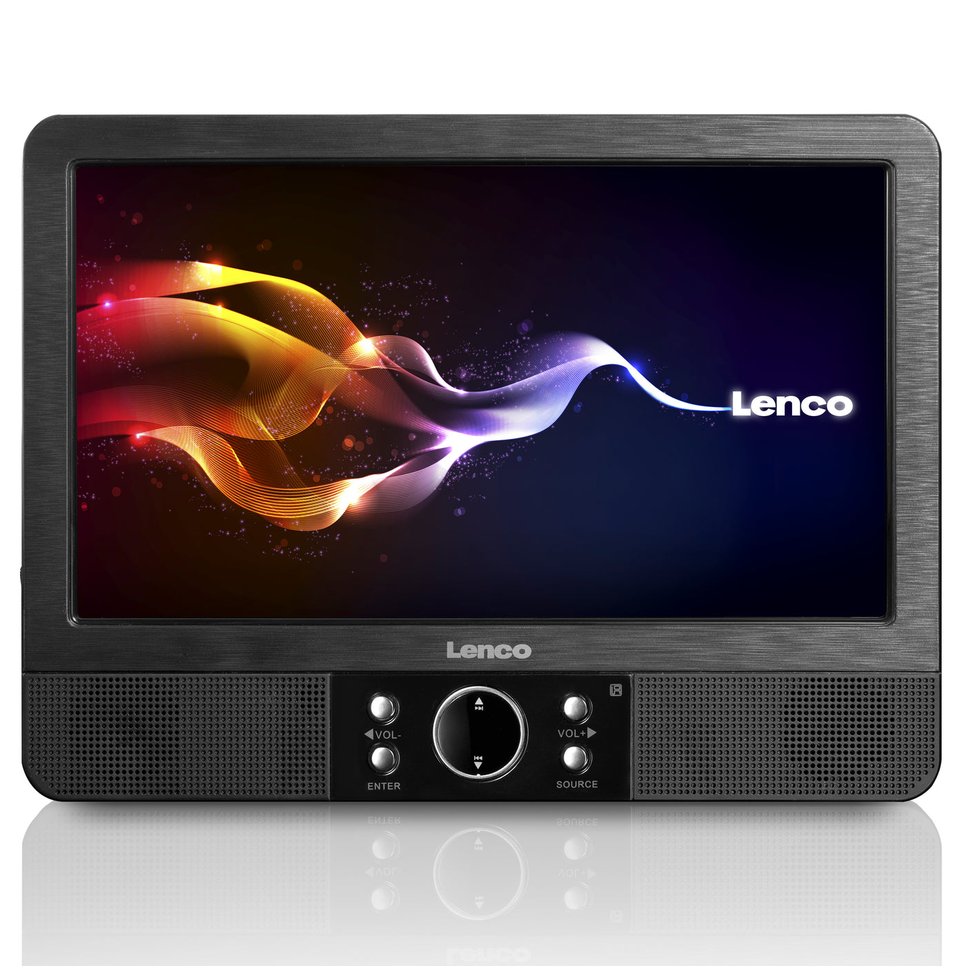 LENCO MES-415 - 9" dubbel scherm - Portable DVD-speler met hoofdtelefoon en brackets - Zwart