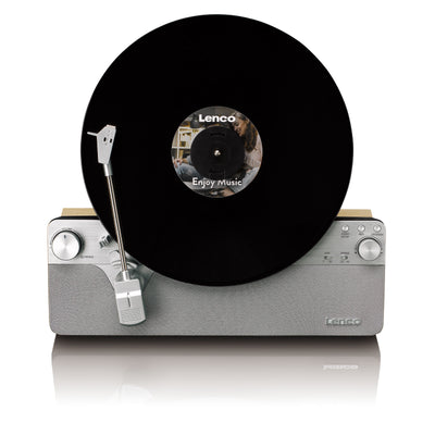 LENCO LSA-071SI - Volautomatische verticale platenspeler met ingebouwde luidsprekers en Bluetooth® - Zilver