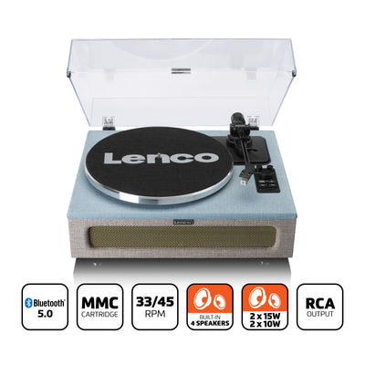 LENCO LS-440BUBG - Record Player with 4 built-in speakers - Fabric