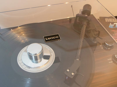 LENCO LBT-345WA - Record Player with Bluetooth® and Ortofon 2M Red cartridge, including chrome-plated record stabilizer - Walnut