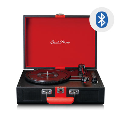 CLASSIC PHONO TT-110BKRD - Record Player with Bluetooth® reception and built in speakers - Black Red