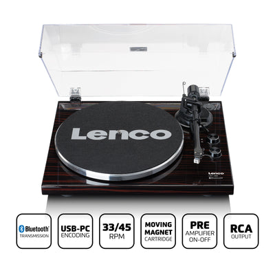 LENCO LBT-288WA - Record Player with Bluetooth® transmission, dark brown