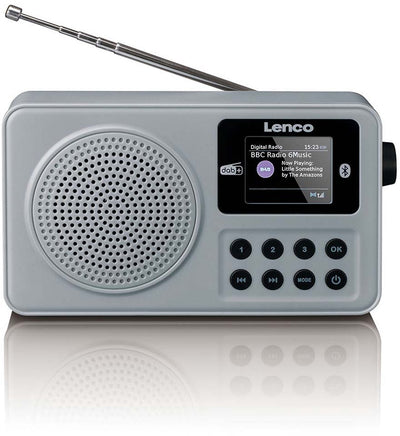 Lenco PDR-034GY - Portable DAB+/FM radio with Bluetooth and rechargeable battery - Gray