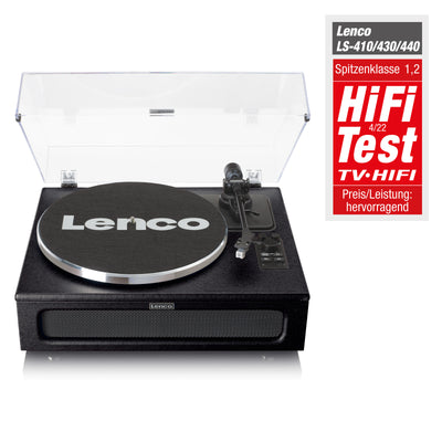 LENCO LS-430BK - Platenspeler met 4 ingebouwde Luidsprekers - Zwart
