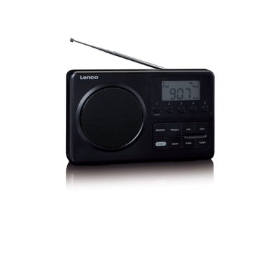 LENCO MPR-035BK - Compacte draagbare FM Radio met LCD-scherm - Zwart