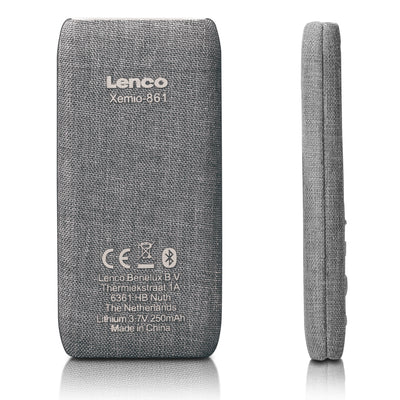 LENCO Xemio-861GY - MP3/MP4 Player with Bluetooth® 8GB Micro SD Card - Grey