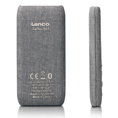 LENCO XEMIO-861GY - MP3/MP4 Player met Bluetooth® 8GB Micro SD Card - Grijs