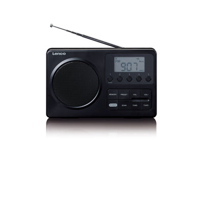 LENCO MPR-035BK - Compact portable FM radio with LCD display - Black