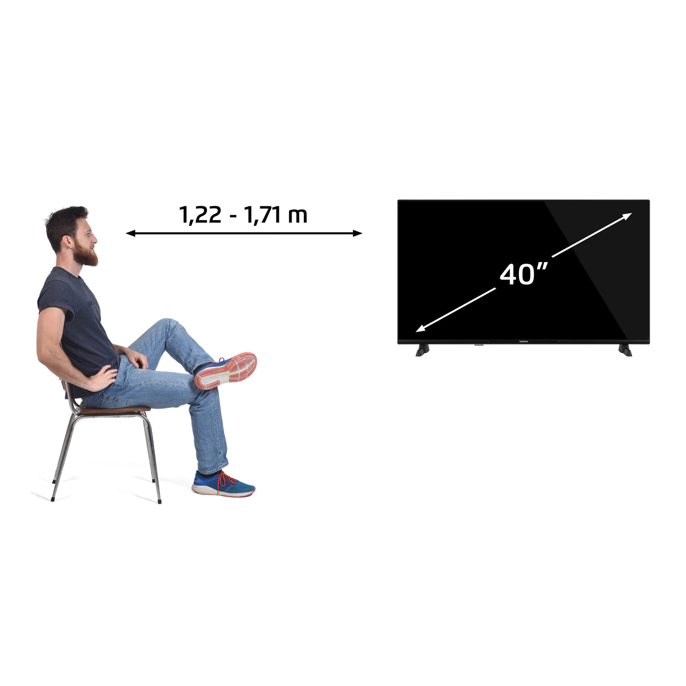 Lenco LED-4044BK - 40" Android Smart TV, Full HD, zwart