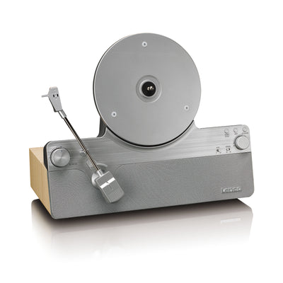 LENCO LSA-071SI - Volautomatische verticale platenspeler met ingebouwde luidsprekers en Bluetooth® - Zilver