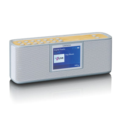 LENCO PDR-046GY - Eco DAB+ radio met Bluetooth 5.0, wit/bamboe