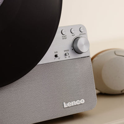 LENCO LSA-071SI - Volautomatische verticale platenspeler met ingebouwde luidsprekers en Bluetooth® - Zilver