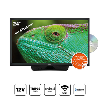 LENCO LED-2463BK (V2) - 24" Android Smart TV with 12V car adapter, black