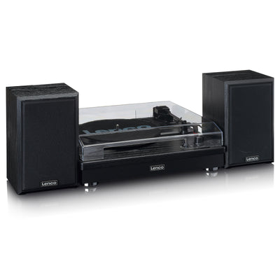 LENCO - LS-101BK - Houten platenspeler met Bluetooth®, 2 externe speakers