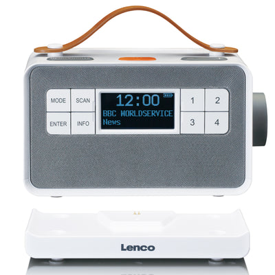 LENCO PDR-065WH - Draagbare senioren FM/DAB+ radio met grote knoppen en "Easy Mode" functie, wit