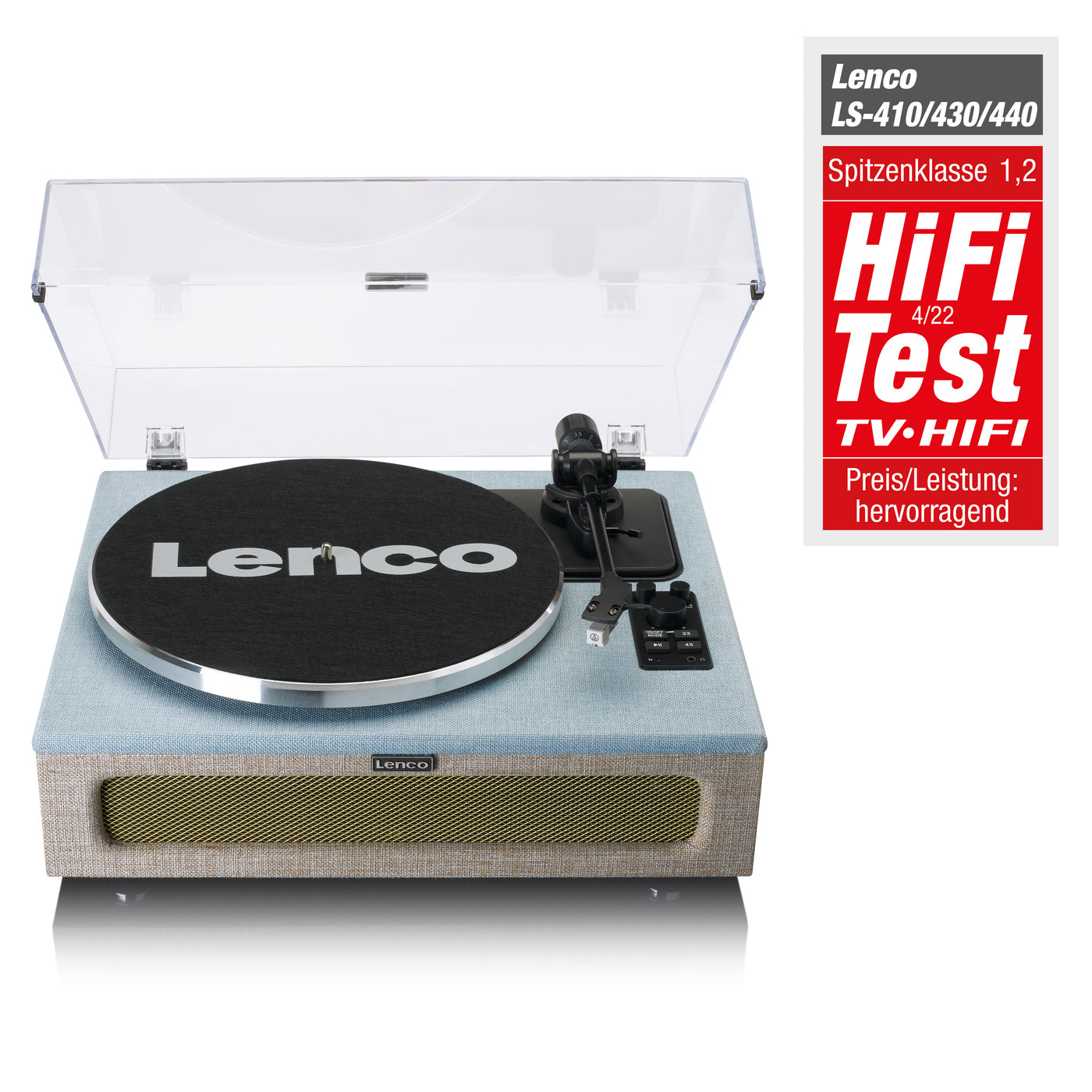 LENCO LS-440BUBG - Record Player with 4 built-in speakers - Fabric