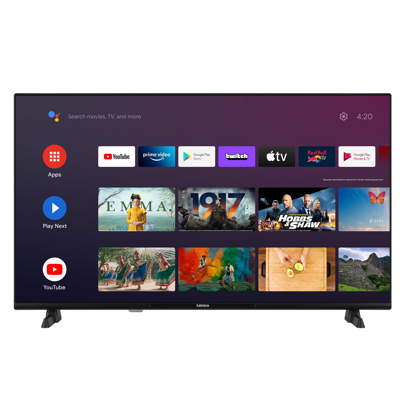 Lenco LED-4044BK - 40" Android Smart TV, Full HD, zwart