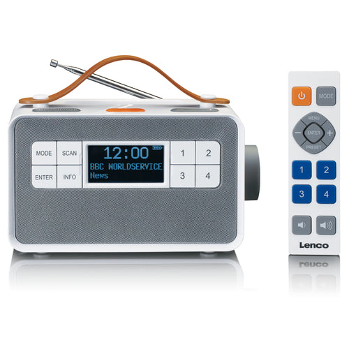 LENCO PDR-065WH - Portable senior FM/DAB+ radio with big buttons and 