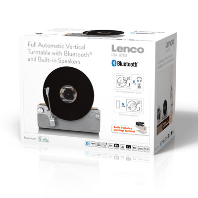 LENCO LSA-071SI - Volautomatische verticale platenspeler met ingebouwde luidsprekers en Bluetooth® - Zilver