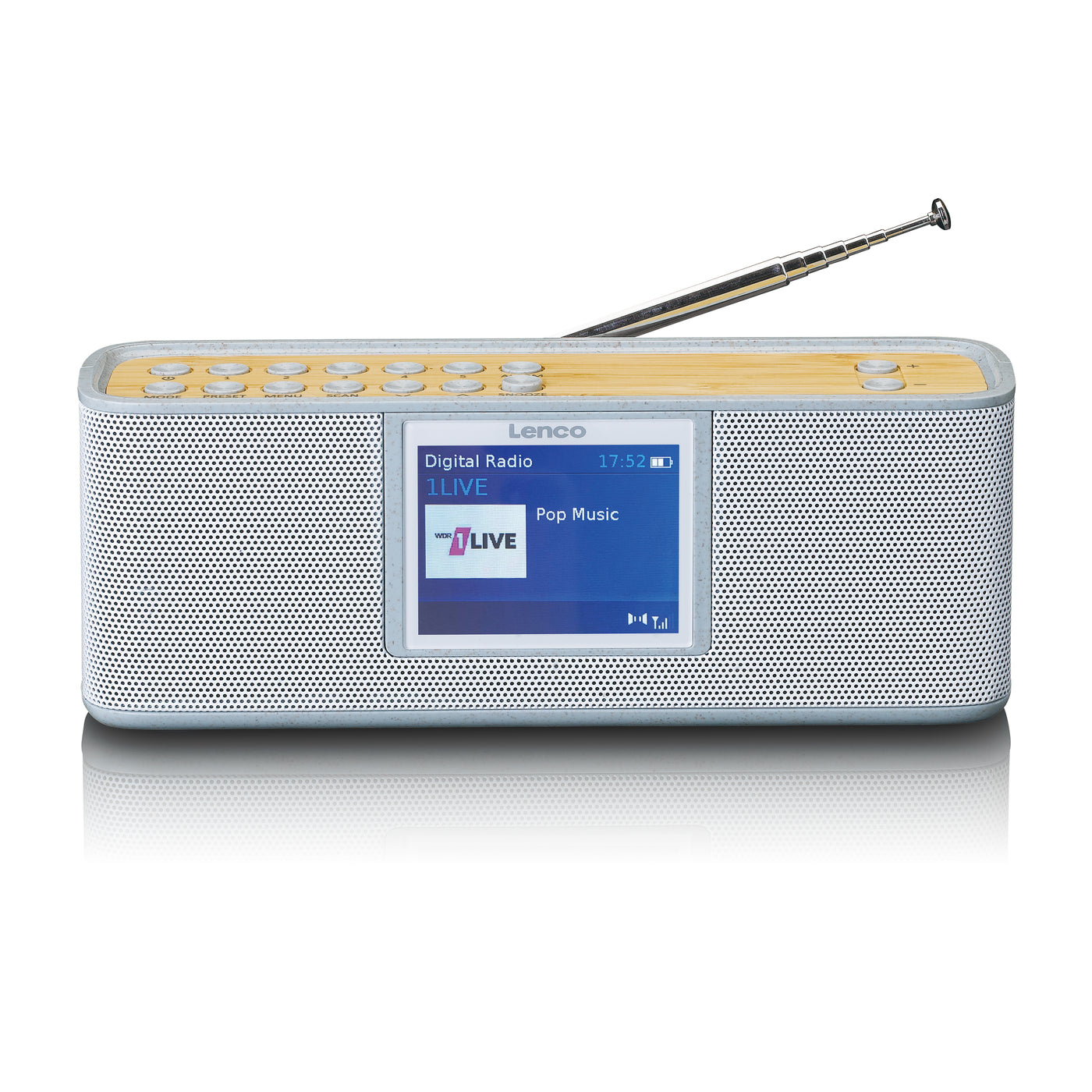LENCO PDR-046GY - Eco DAB+ radio met Bluetooth® 5.0, white/bamboo