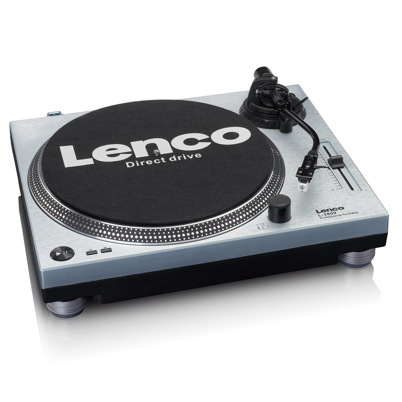 LENCO L-3809ME - Direct aangedreven Platenspeler met USB/PC encoding - Metallic blauw