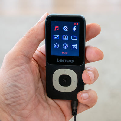 LENCO Xemio-659GY - MP3/MP4-speler met 4GB micro SD kaart, grijs