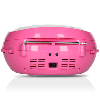 LENCO SCD-650PK - Draagbare FM Radio CD/MP3/USB speler microfoon en licht effecten - Roze