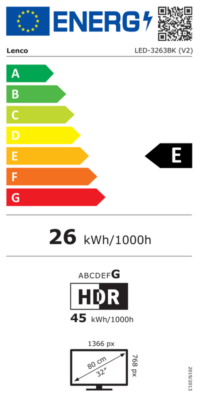 LENCO LED-3263BK (V2) - 32" Android Smart TV met 12V auto adapter, zwart