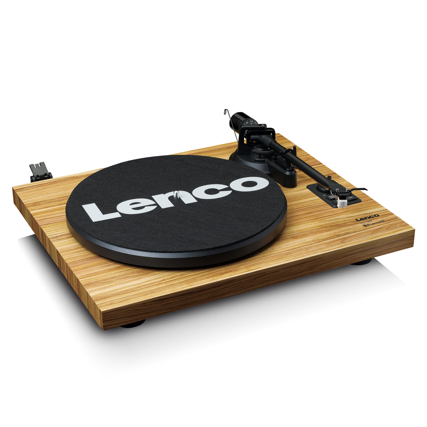 LENCO LS-500OK - Platenspeler met ingebouwde versterker en Bluetooth® plus 2 externe speakers - Hout