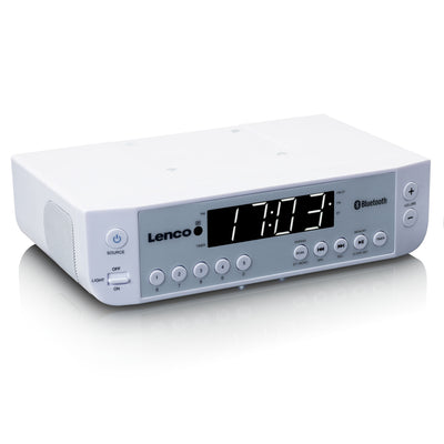 LENCO KCR-100WH - FM Keukenradio met Bluetooth®, LED-verlichting en timer - Wit