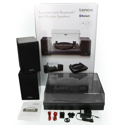 LENCO LS-300BK - Platenspeler met Bluetooth® en twee externe speakers, zwart