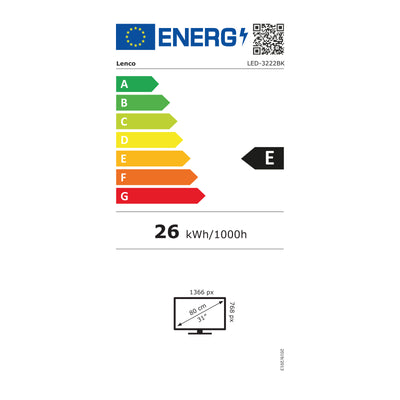 LENCO LED-3222BK - 32 inch HD LED TV en DVB T/T2/S2/C met HDMI - Zwart