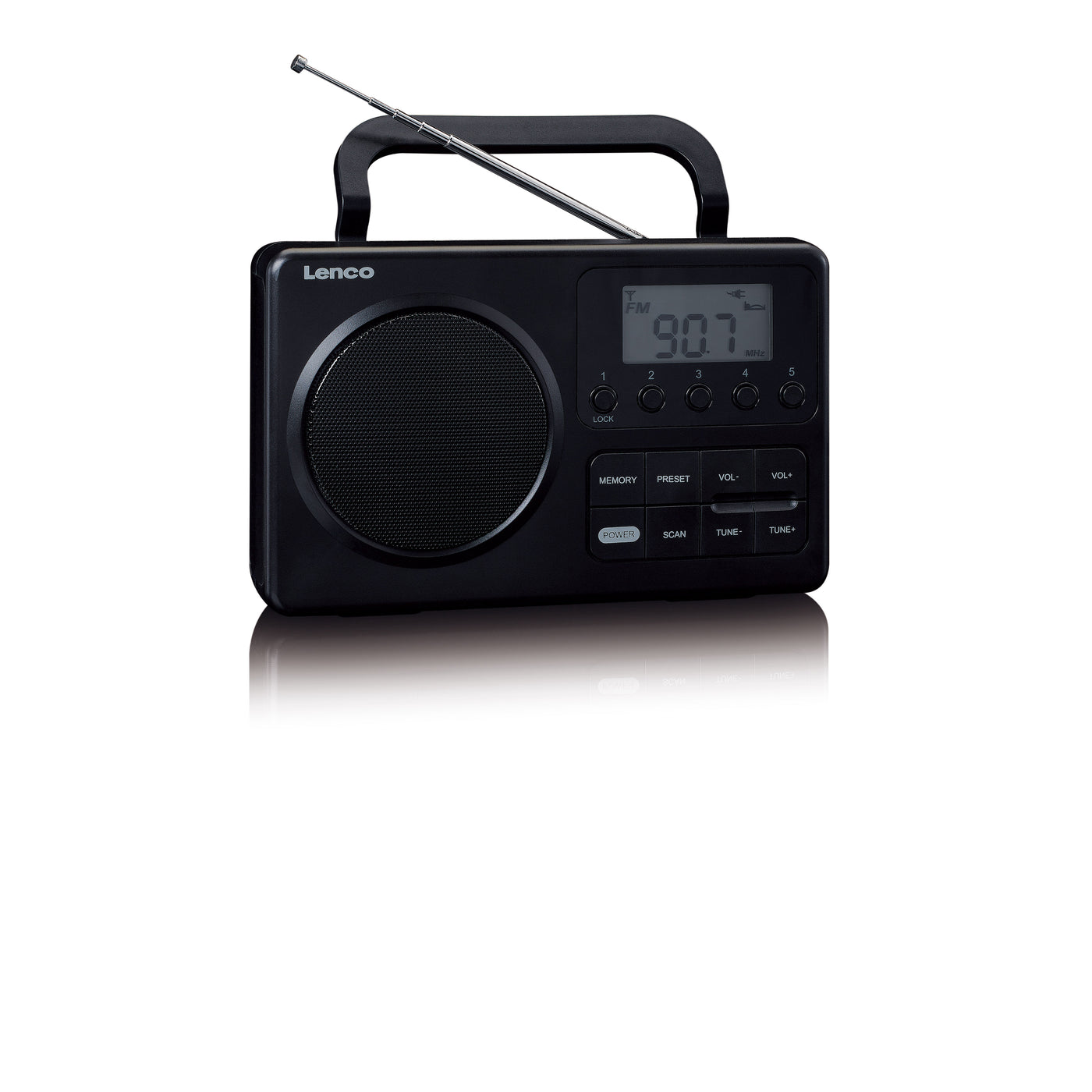 LENCO MPR-035BK - Compacte draagbare FM Radio met LCD-scherm - Zwart